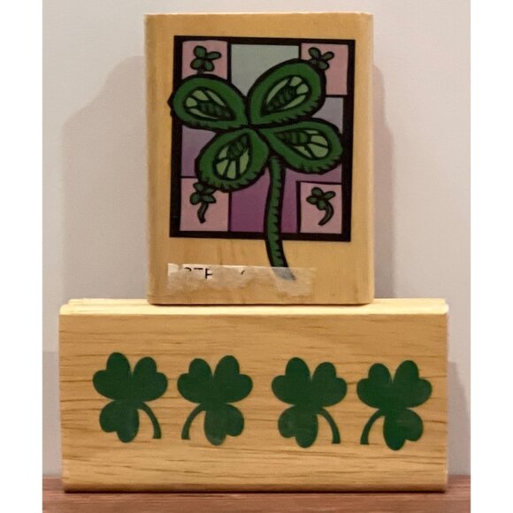 Canadian Maple Collections W M Rubber Stamp Set Of 2 St Patricks day Irish Theme - Picture 1 of 3